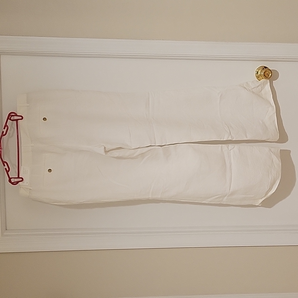White Linen size 12 Loft pants